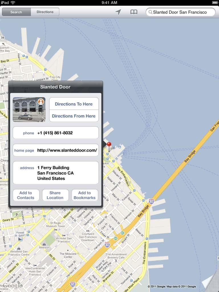 Contact a business or get directions: Tap the pin that marks a business, then tap next to the name.