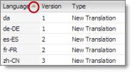 2 Getting Started with the Lionbridge Connector for Sitecore 2.3.4 Changing Column Order The first time you click in the column heading, the column contents are sorted in ascending order.