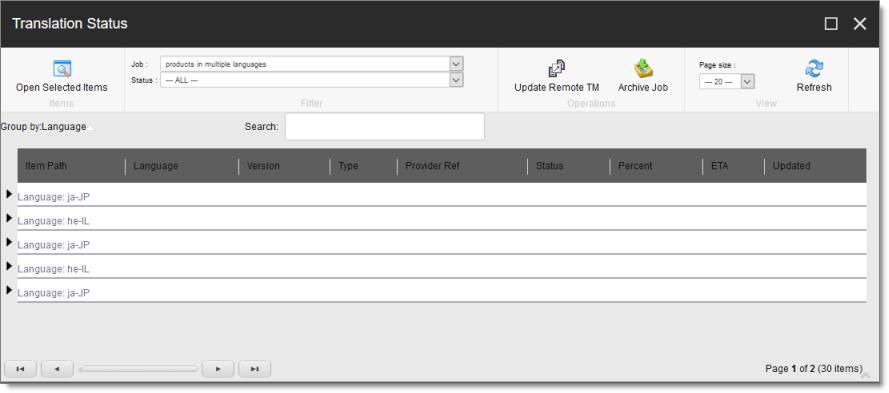 2 Getting Started with the Lionbridge Connector for Sitecore 2.4 Grouping Content Items by Column 2.