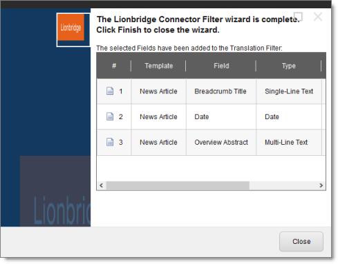 3 Creating Content for Translation 3.3 Filtering Fields in Items that Do Not Need Translation This page displays the following information about the fields to exclude in the new filter.