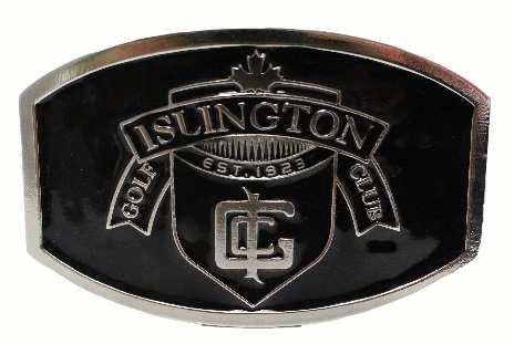 017 CUSTOM LOGO BUCKLES CUSTOMIZED GLENAYR GOLF BELTS CHOOSE YOUR BUCKLE AND STRAP *35mm - Style 014045B Clamp on, brush nickel plaque buckle with laser line detail 5pc