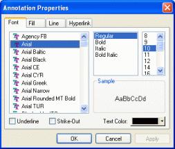 Editing Annotation Properties You can edit the properties of selected annotations, as well as the default properties of the annotation tools themselves.