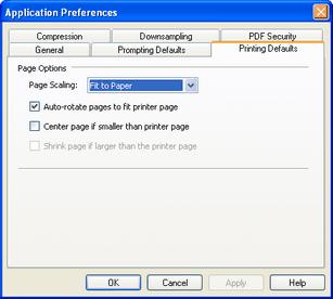 Printing Defaults Preferences The options set here are the same options displayed on the Print dialog when a PDF Creator Plus project is printed.