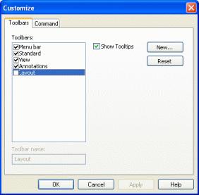 Appendix Customizing Application Toolbars 1. Click the View Customize menu item. 2.