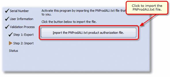 A browse dialog box will appear. Locate where you saved the PNProdAU.
