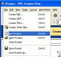 Creating Projects A new project file is an empty file consisting of 0 pages. 1. To create a new project file, go to the File menu and click New Project.