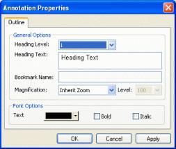 Adding Bookmark Objects A bookmark is a named destination that can be jumped to from a hyperlink. This is the same concept as a book mark in Microsoft Word but different from a bookmark in Adobe.