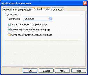 To preview changes to the page scaling options, change the page scaling defaults through the Printing Defaults tab in the Application Preferences dialog. 1.
