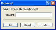 passwords you are using. You will be prompted once for the open document password, if you are using it, and once for the change document password, if you are using it.