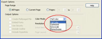 Changing the BMP Color Options There are four color options for creating BMP files. They can be changed from the Color Mode drop list in the Output Options section of the Create File dialog.