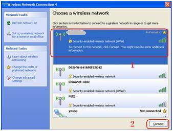Q5: Establish WiFi connection between PC and E5330Bs-6 Please follow these steps to set up your WLAN 1.