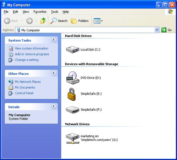 ACCESSING SIMPLESAFE PARTITIONS This section contains step-by-step instructions for accessing the Public Area and the Security Area partitions on your flash drive.
