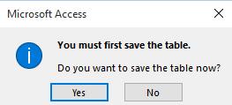 You will see the following dialog box displayed. Click on the Yes button.