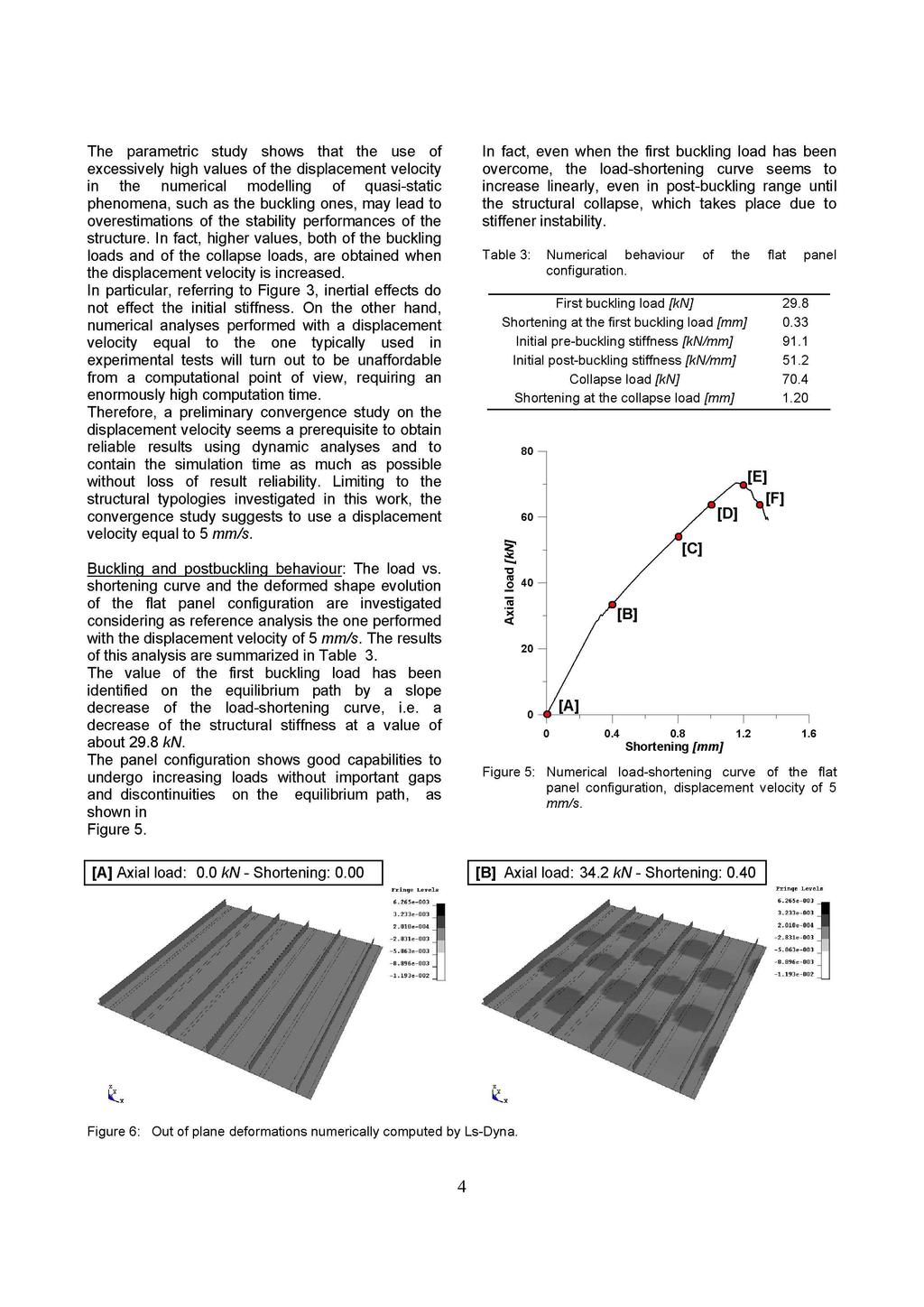 The parametric study shows that the use of excessively high values of the displacement velocity in the numerical modelling of quasi-static phenomena, such as the buckling ones, may lead to