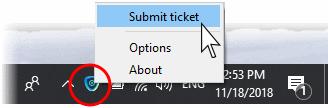 Create a Support Ticket You can create a support ticket by right-clicking on the EM tray icon if you need help to resolve an issue.
