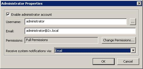 3. Specify a username in the Username field or click the browse button to select a user from the active directory or local machine in the Administrator Properties dialog box.