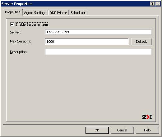 Properties Tab in Server Properties Configuring Server Name and Maximum Sessions From the Properties tab shown in the above screenshot you can also configure the server name, maximum number of