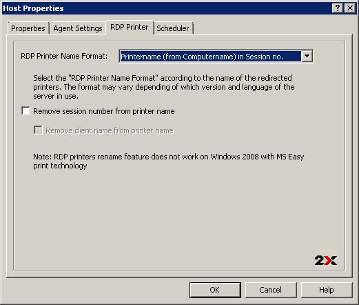 your RDP Printer Name Format specifically for the configured server by choosing any of the below options from the RDP Printer Name Format drop down menu: Printername (from Computername) in Session no.