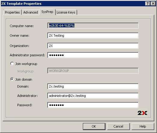 Configuring sysprep settings for virtual guest clones Configuring License Key and Limit for Virtual Guest Clone From the License tab you can specify the operating system license key and the key limit.