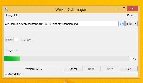 5. Once Win32 Disk Imager is finished downloading, install the software. 6. When Raspbian is done downloading, extract the IMG file to a handy location. 7.