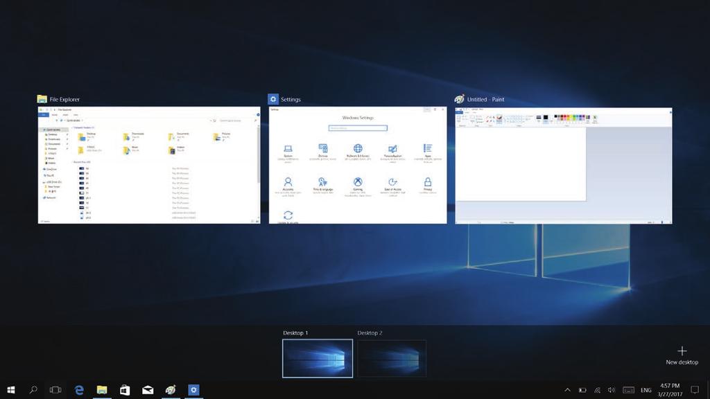 Getting started Using a multi desktop Multi desktop allows you to work on various tasks at the same time via multiple desktops.