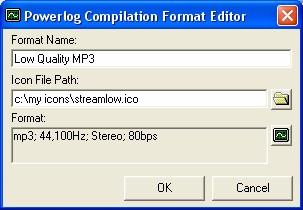 MPEG Layer 3 (MP3) Popular multi bit rate compression. Once you have selected the format you wish to use, the window will update to show the options for that format.