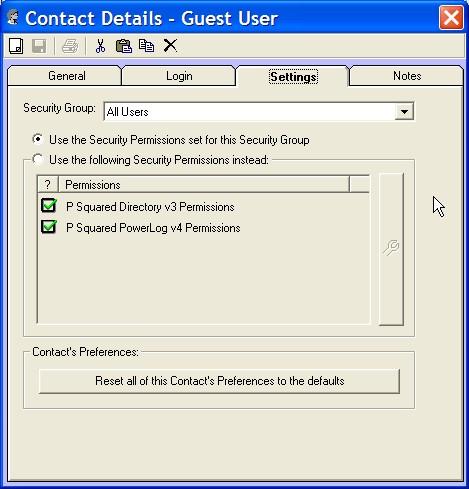 Security Group This drop down option allows you to set a preconfigured Security Group for the Contact you are working on.
