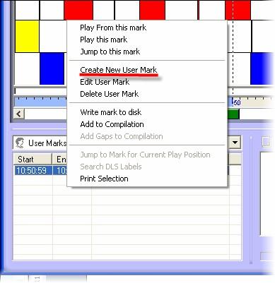 Right click on the User View panel and select the Create User Mark