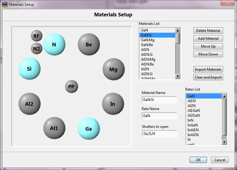 Configure Materials Setup screen for AMBER Materials add AMBER