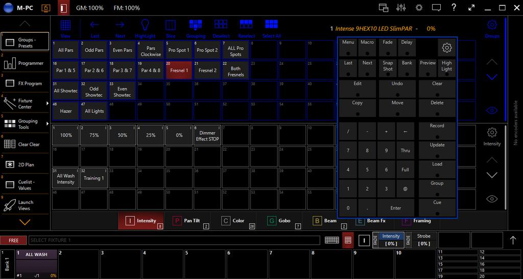 Select Group Presets View Click icon to open Keypad Click