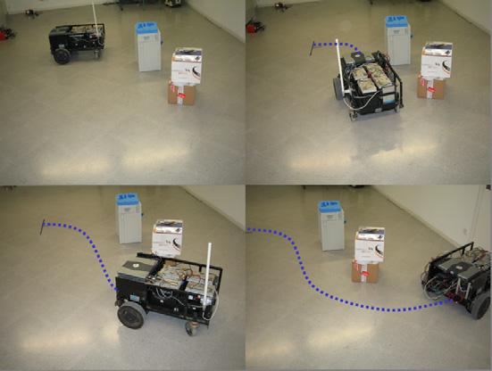 8 7 6 5 O Y [m] 4 3 2 1 x 2 4 6 8 X [m] (a) (b) Fig. 5. Trajectory followed by the mobile robot in presence of obstacles using the NNAB. is implemented as a kinematic adaptive neuro-controller.