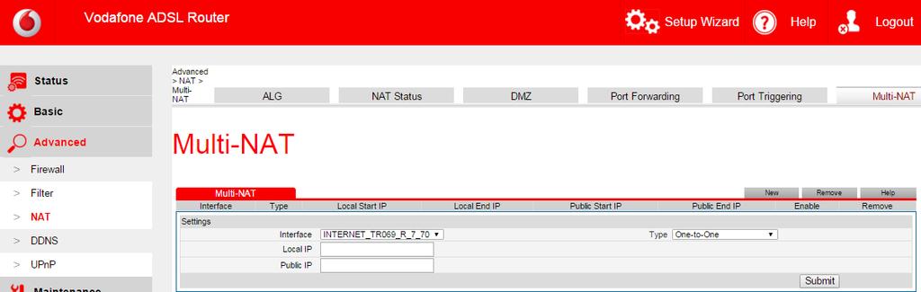 Click Basic then NAT. 5. Mark on Multiple then click on IP Address Mapping.