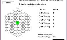 3 Calibrating the Printer 5. When you have isolated the cell with the neutral gray closest to the Gray Balance Reference Card, do the following: a. Click the bu