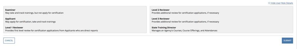 4. To view a description of each of the user roles, click Show User Roles Details.