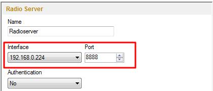 28 Name radioserver name displayed in the list of radioservers. Address, Port radioserver IP address and port number to connect with the dispatcher (the default radioserver port number is 8888).