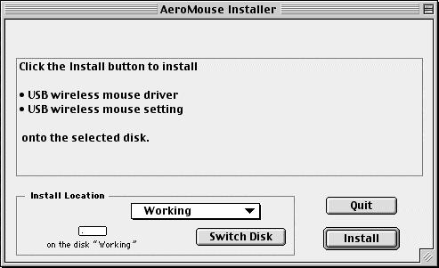Chapter 2 - Installation Control Panels settings (Figure 2.2) The Control Panel for the Macsense s AeroMouse allows you modify the settings for the buttons and scrolling wheel of your AeroMouse.