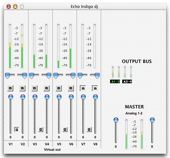 Console Window The basic metaphor for the console interface is a digital mixing board, and it works in terms of output busses. An output bus is a stereo pair of outputs on your hardware.
