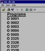 Functioning CNC DLL CimView Screen Using the CNC DLL, we were able to produce a sample application screen in CimView displaying a directory of part programs on a