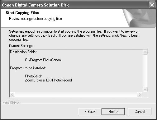 Windows 2000/Windows 98 SE: Canon Camera TWAIN Driver Windows Me: Canon Camera WIA Driver With Windows XP, the USB driver supplied with the Windows