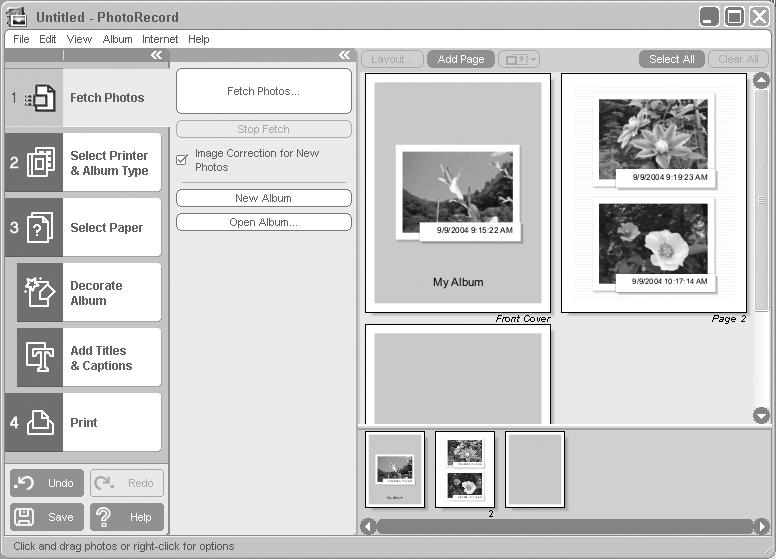You can add a comment to an image in the Properties Window (p. 32). 4 Click [3. Open Layout Print].