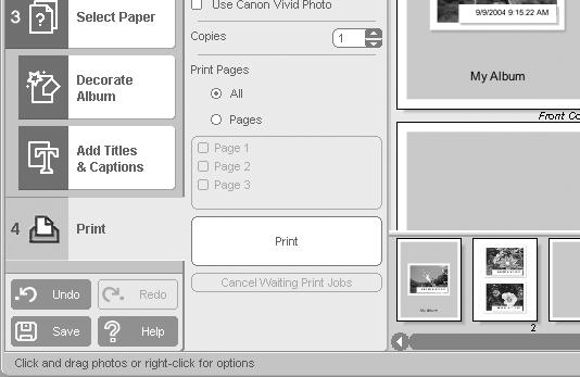 Printing Images 26 8 Click [4 Print], confirm the number of copies and other printing settings, and click [Print]. This will start printing. To close PhotoRecord after printing is complete, click.