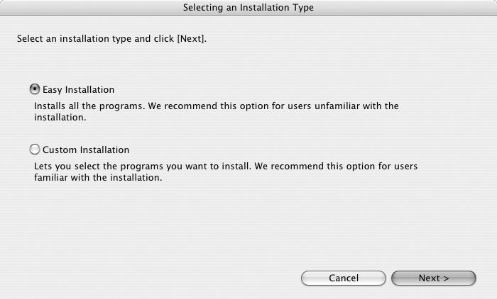 Installing the Software 51 5 Select [Easy Installation] and click [Next].