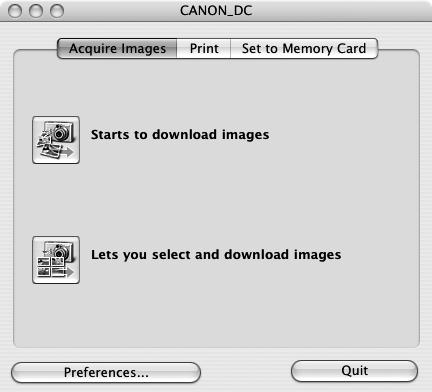 Macintosh Downloading Images to the Computer 55 If it does not open, click the [CameraWindow] icon in the Dock (the bar at the bottom of the desktop).