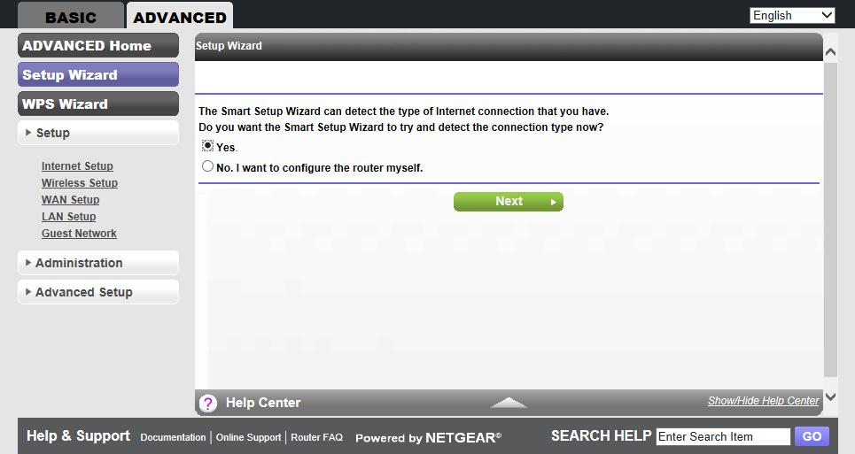 Setup Wizard The NETGEAR genie installation process launches with the Setup Wizard the first time that you start the router.
