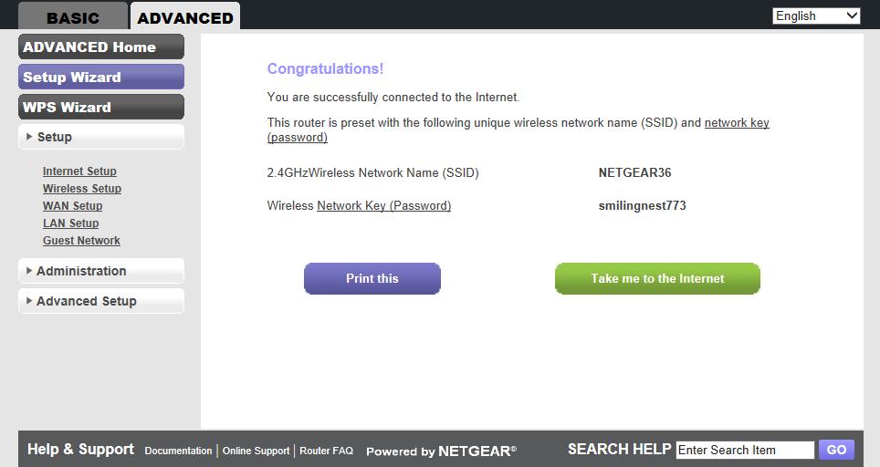 For information about the Internet Setup screen, see Internet Setup on page 25.