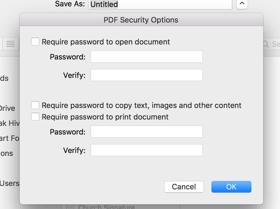 Use Print to PDF to Encrypt Files Open Apple