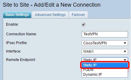 establishing a VPN connection. Note: Interface identifier on the remote router should be the same as the Interface identifier of the local router. In this example, Static IP is chosen. Step 11.