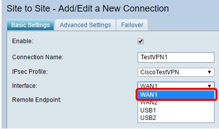 Step 7. Choose the identifier of the WAN interface of the remote router.