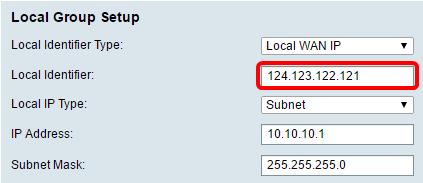 Step 15. Choose the IP Address type that may be accessed by the VPN Client from the Local IP Type drop-down list.
