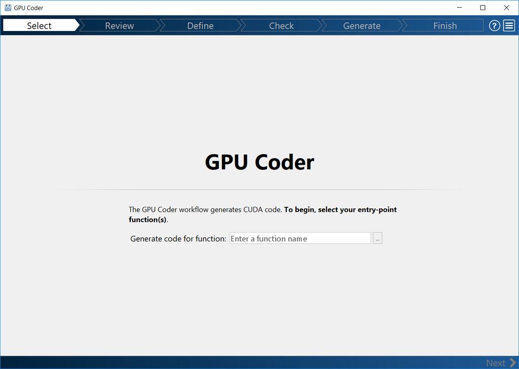 CUDA Code Generation from GPU Coder app Integrated